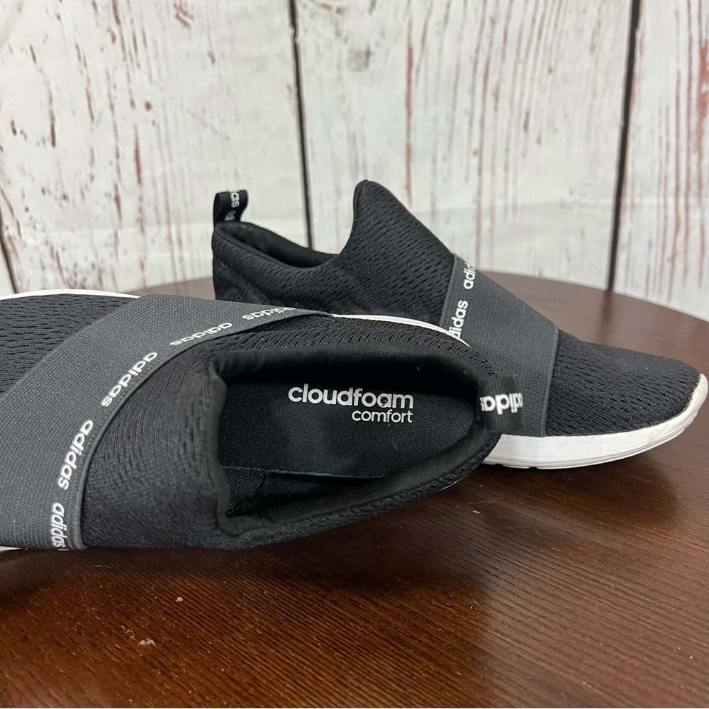 Adidas cloud foam mesh WoMen's Black Slip-On Shoes light weight & comfy 7  GUC - Picture 5 of 16